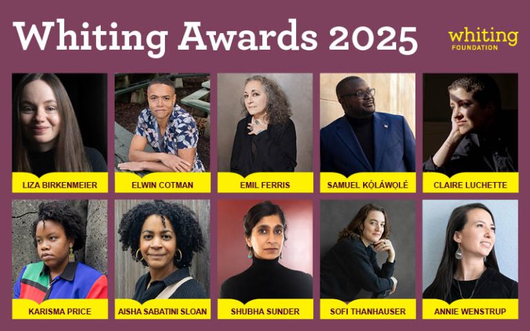 2025 Whiting Awards reconnaît 10 écrivains émergents